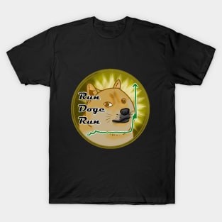 Run Doge Run; Doge Crypto Meme Design T-Shirt